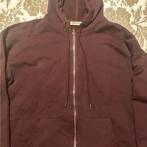 Princess Polly Women’s Maroon Zip-Up Hoodie - Size S